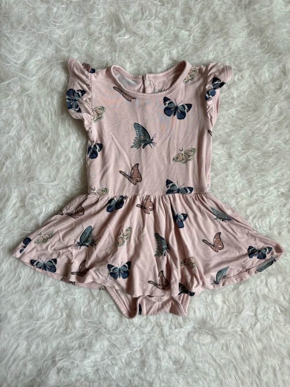 Kyte BABY Pastel Pink Cottagecore Butterfly Twirl Bodysuit